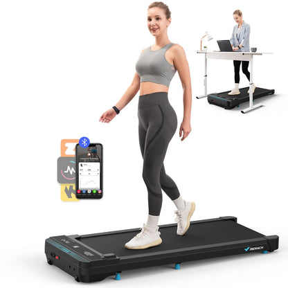 AthloFusion GlidePro Under Desk Treadmill - Compact Foldable Treadmill for Home or Office - Quiet, Space-Saving Treadmill for Fitness