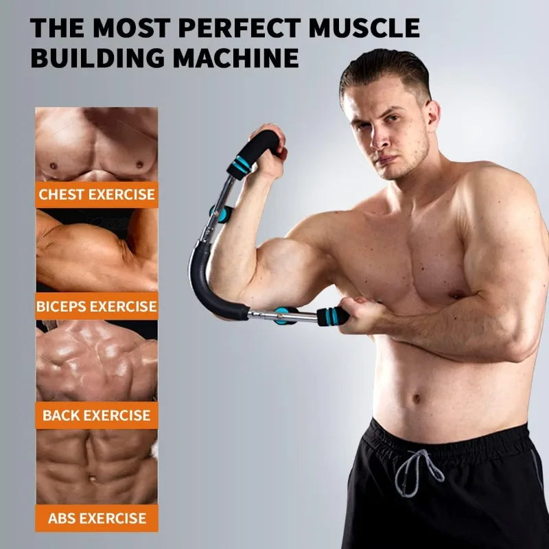 PowerBar Pro Max – Adjustable Spring Arm, Chest & Forearm Strength Trainer