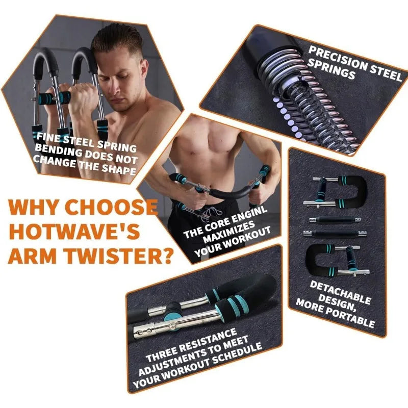 PowerBar Pro Max – Adjustable Spring Arm, Chest & Forearm Strength Trainer