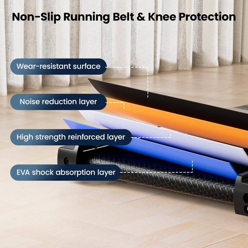 QuietGlide Electric Treadmill Pro - with Handrail, Remote & LED Display