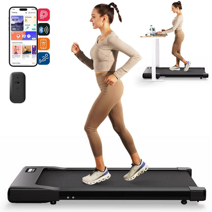 2 in 1 Foldable Treadmill Under Desk with Remote Control, LED Display