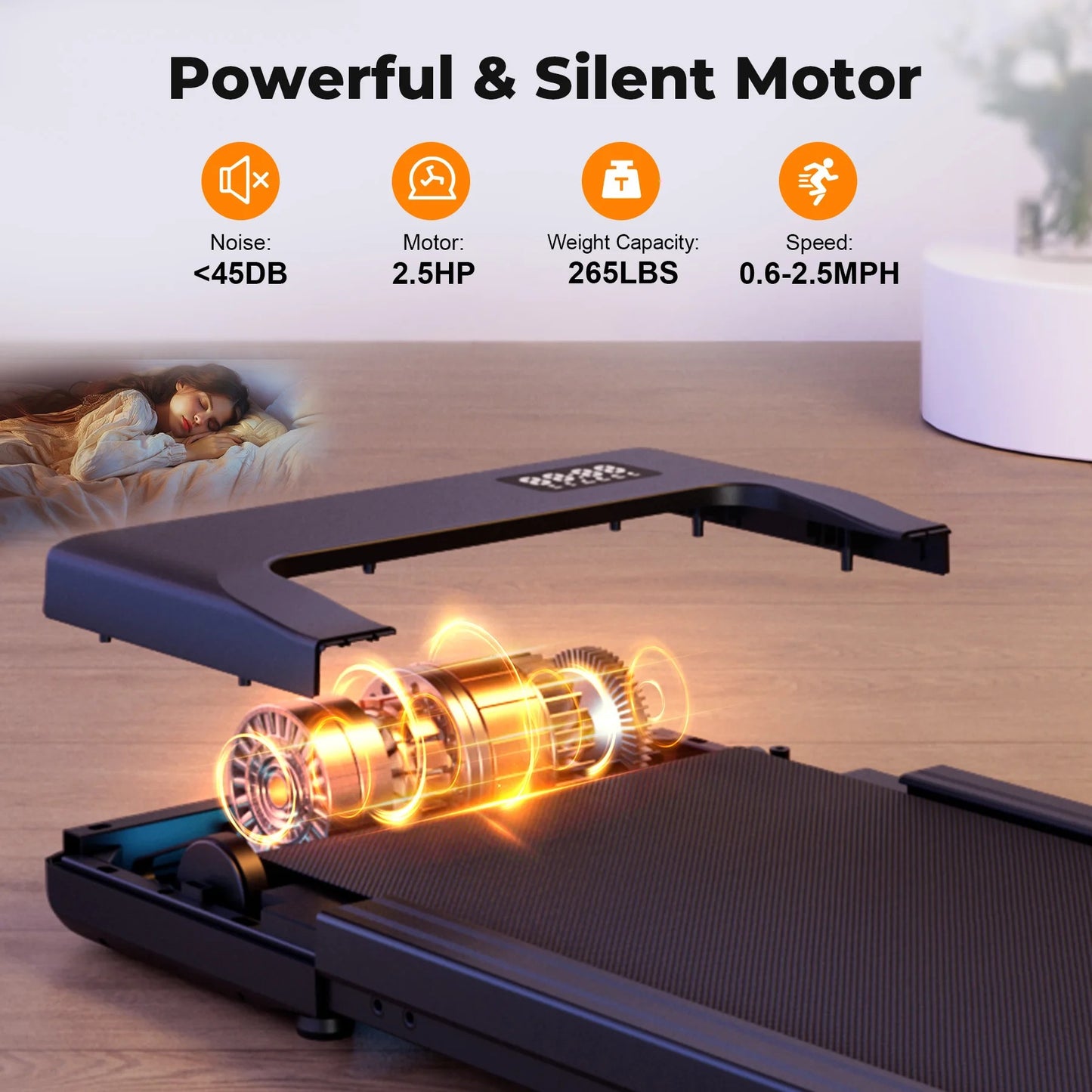 2 in 1 Foldable Treadmill Under Desk with Remote Control, LED Display