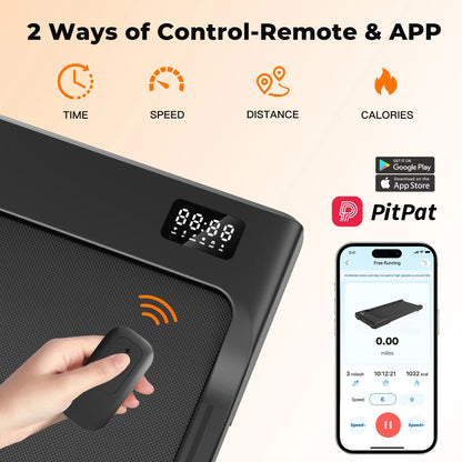 2 in 1 Foldable Treadmill Under Desk with Remote Control, LED Display