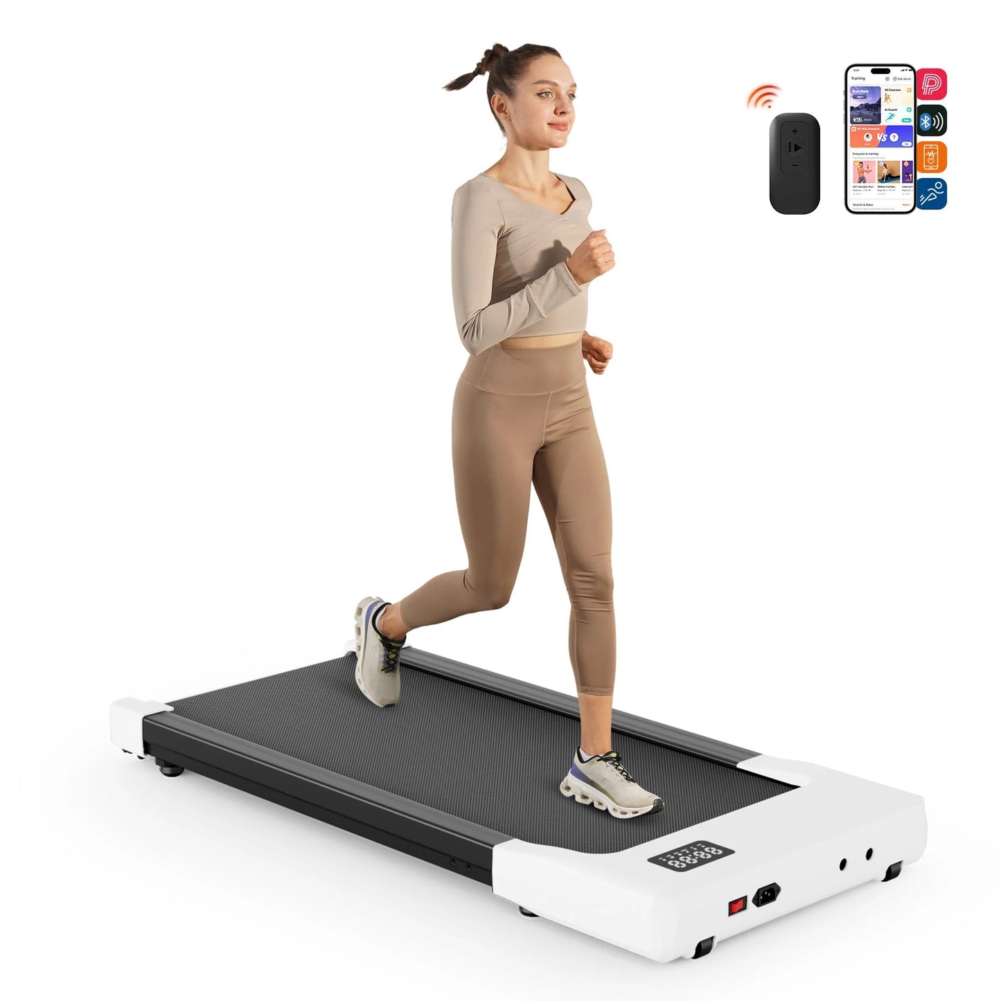 2 in 1 Foldable Treadmill Under Desk with Remote Control, LED Display